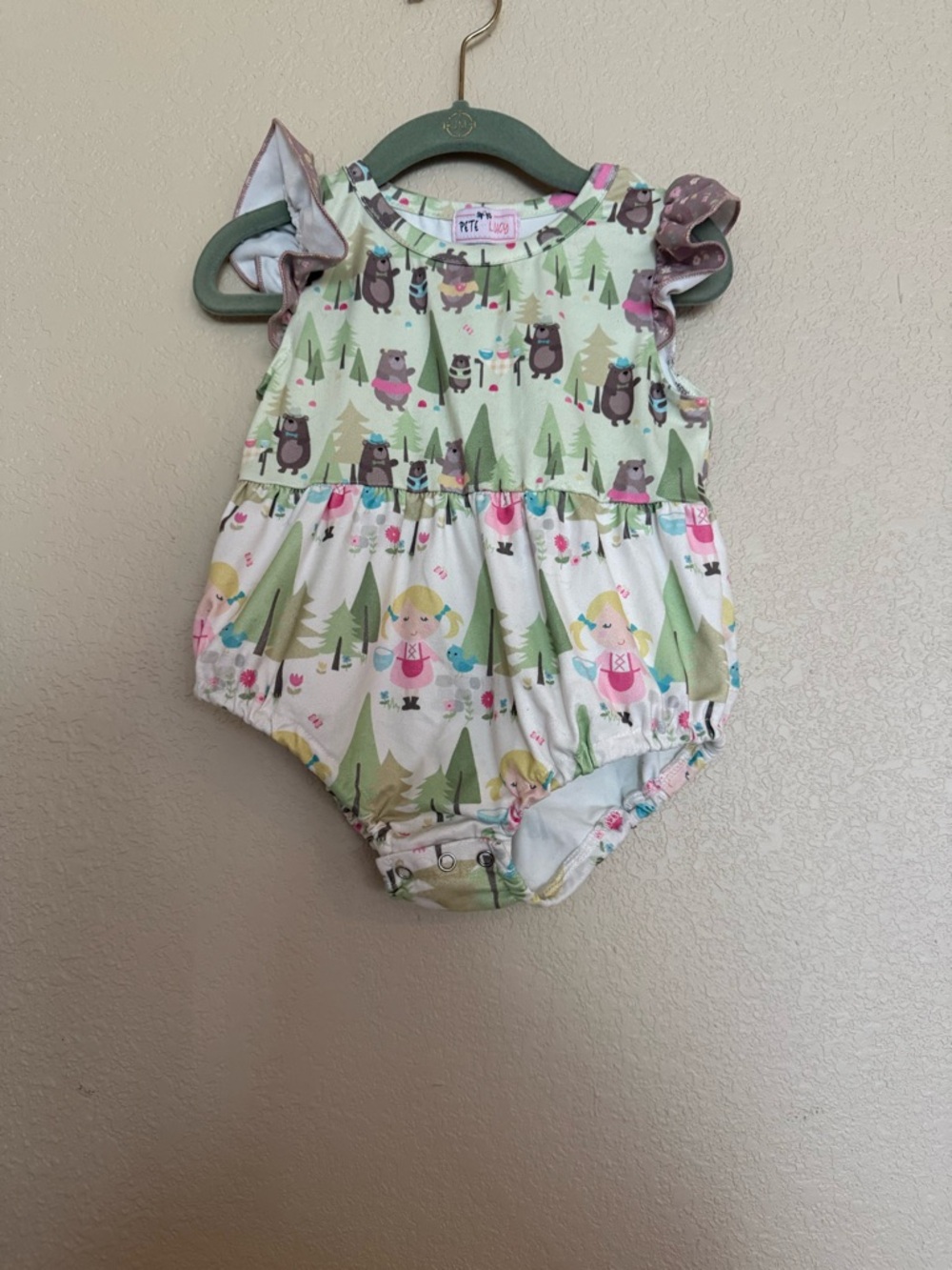 Pete & Lucy Baby Dress Romper - Green & Pink